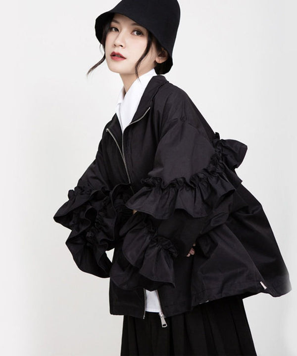 tiered ruffle sleeve jacket