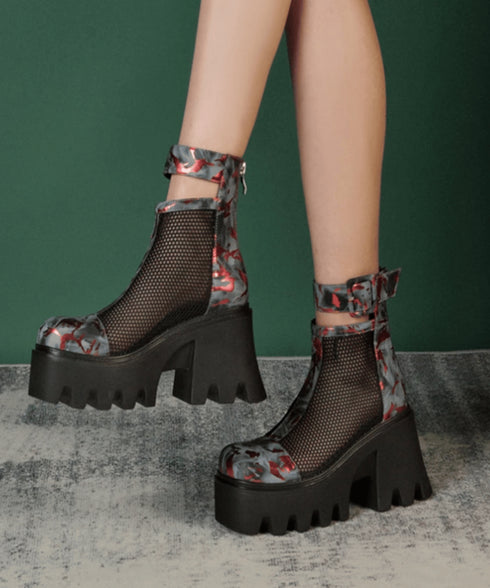Mesh Ankle Boots