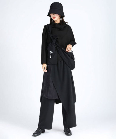 Draped Faux Two-piece Pants