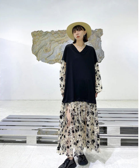 Sleeve See-through Dress