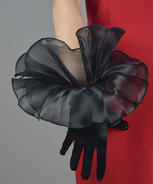 Organza Frill Satin Gloves