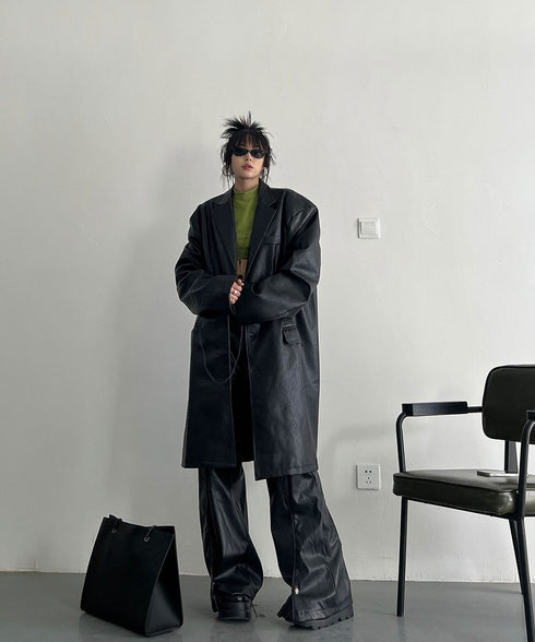 Oversized Faux Leather Jacket