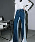 Bicolor Denim Pants
