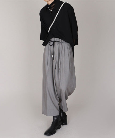 String Belt Wide Pants