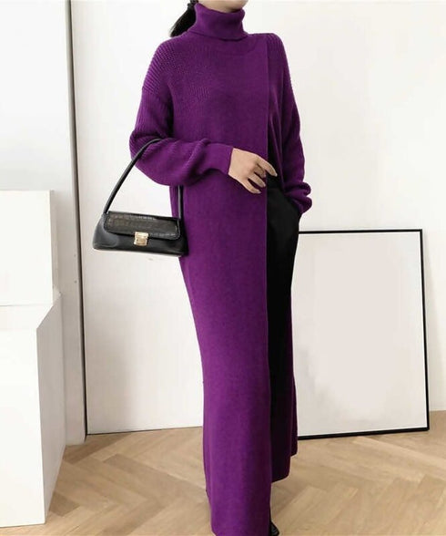 Long Knit Drape Sweater