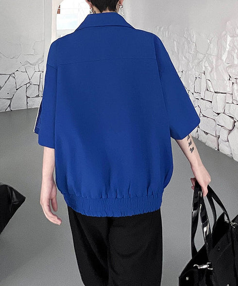 Double Zip Short Sleeve Blouson