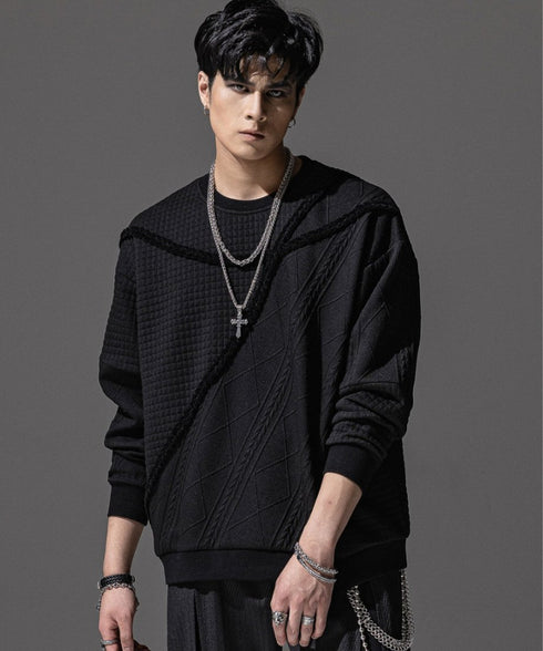 Textured Panel Mix Knit