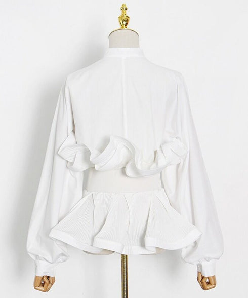 Pleated Peplum Blouse