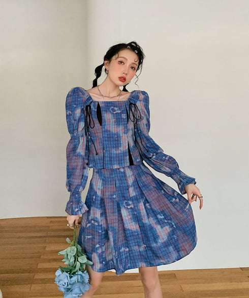 Puff Sleeve Top & Skirt Co-ord