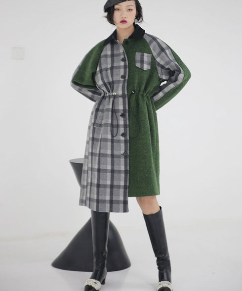 Waist Drawstring Cape Coat