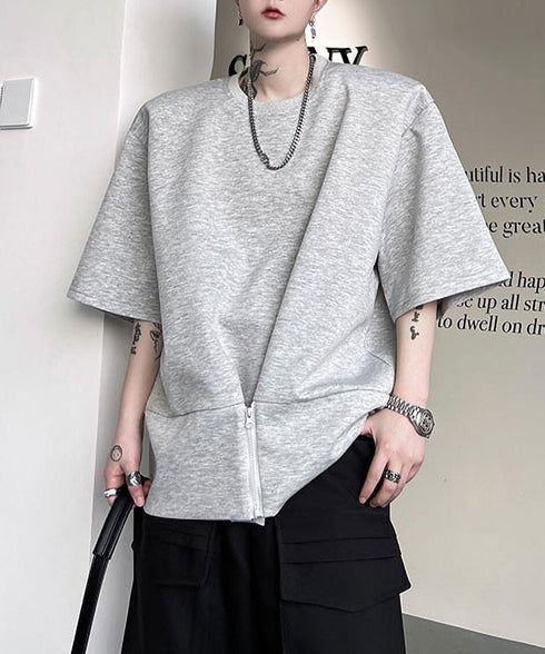 Zip Front Sweat Cardigan Tee