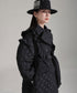 Ruffled Quilted Belted Coat