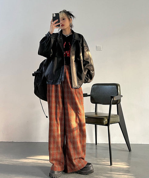 Flap Pocket Faux Leather Jacket