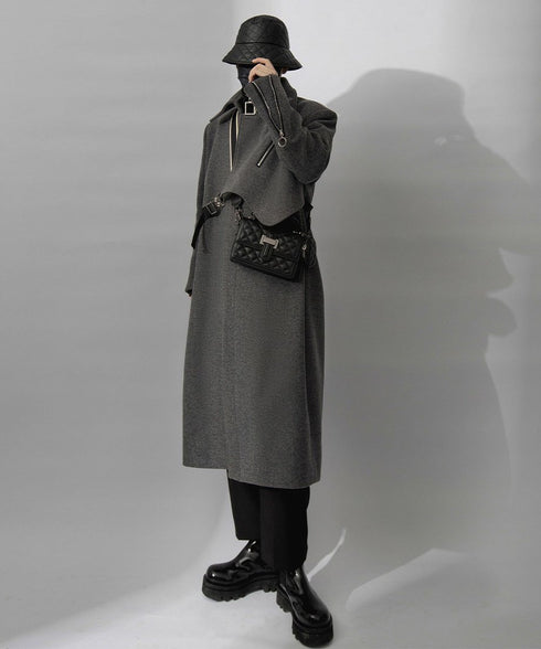 Layered Zip Long Coat
