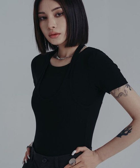 Strap Neck Fitted Top