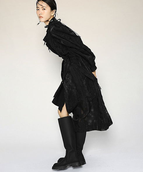 Sheer Check Long Coat