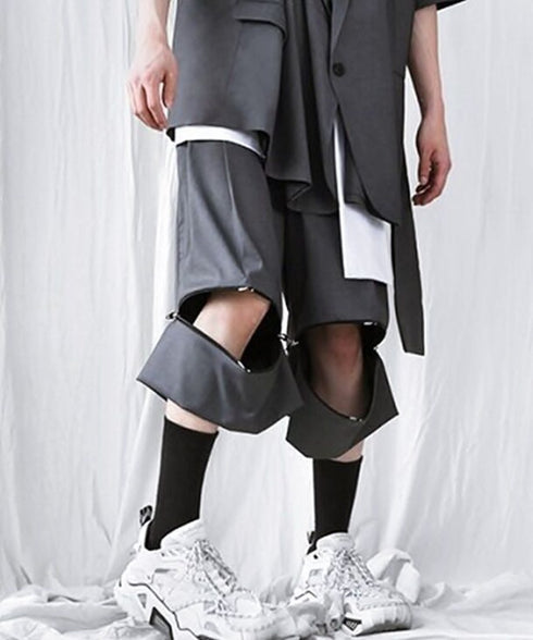 Layered Zip Block Shorts