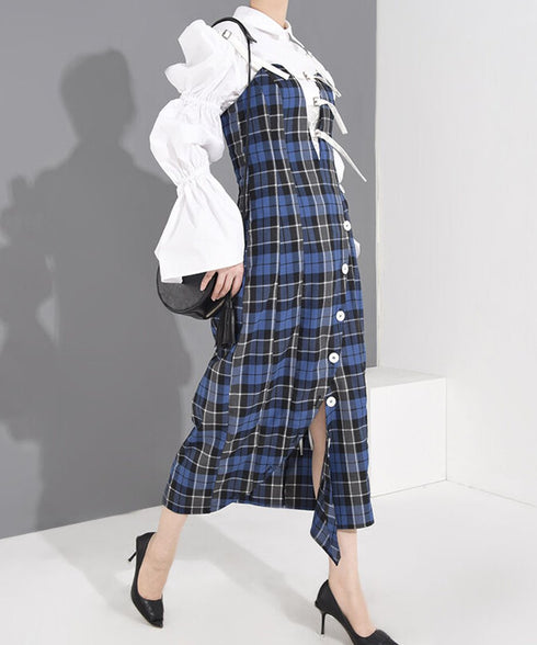 Check Pinafore Dress