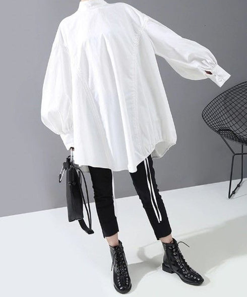 Back long gathered blouse