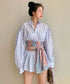 Plaid Obi Belted Check Shirt