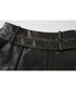 Box Pleat Faux Leather Skirt