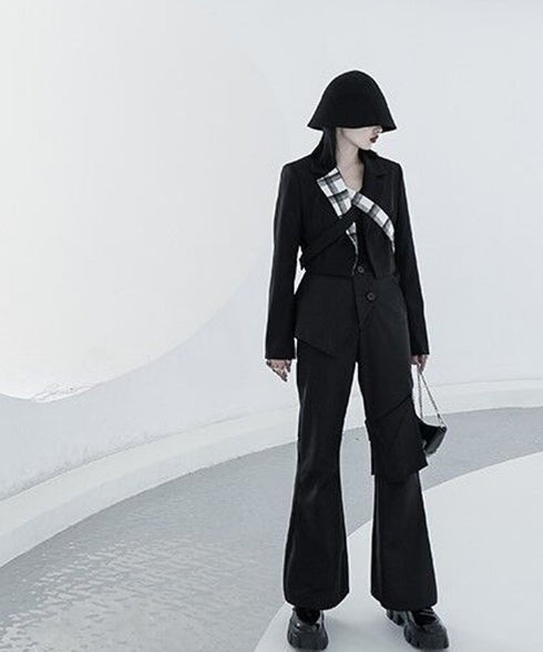 Layered Flare Cargo Pants