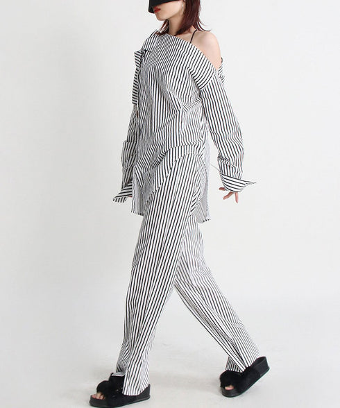 Stripe Shirt&Pants Co-ord