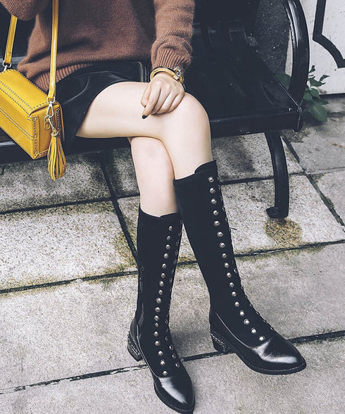Studded Long Boots