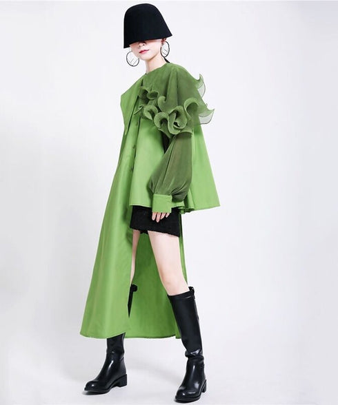 Ruffle Pleated Blouse