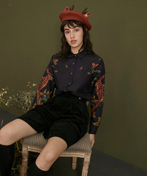 Deer Print Blouse