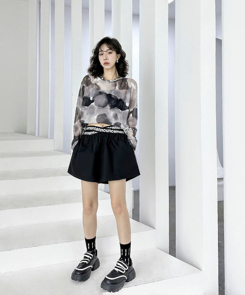 Cross Line Waist Shorts