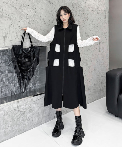 Square Cutout Long Vest
