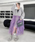 Ruffle Tulle Long Cardigan