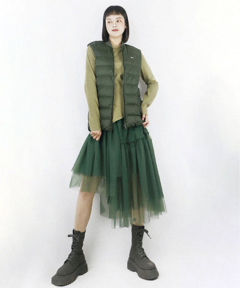 Layered Tulle Asymmetry Skirt