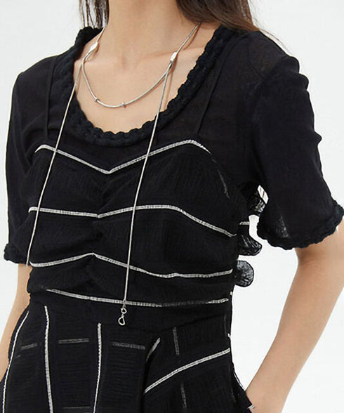 U-neck See-through Top