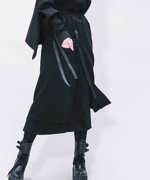 Strap Layer Midi Skirt