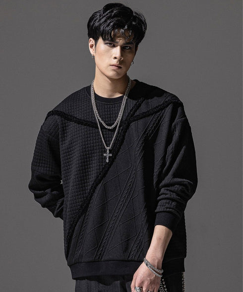 Textured Panel Mix Knit