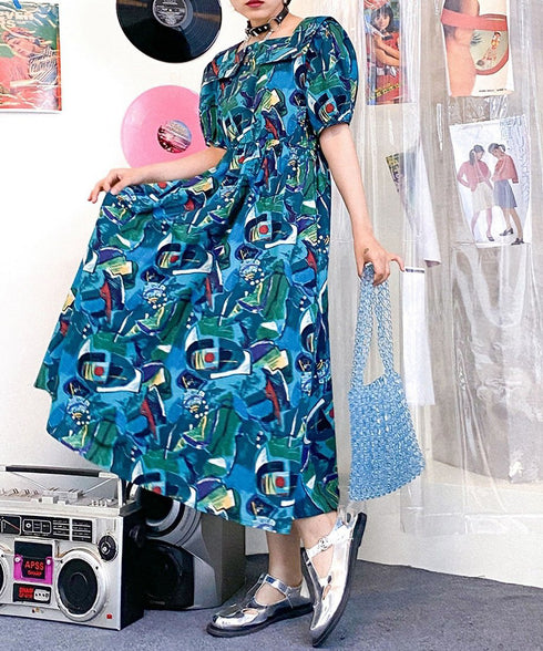 Retro Cassette Print Dress