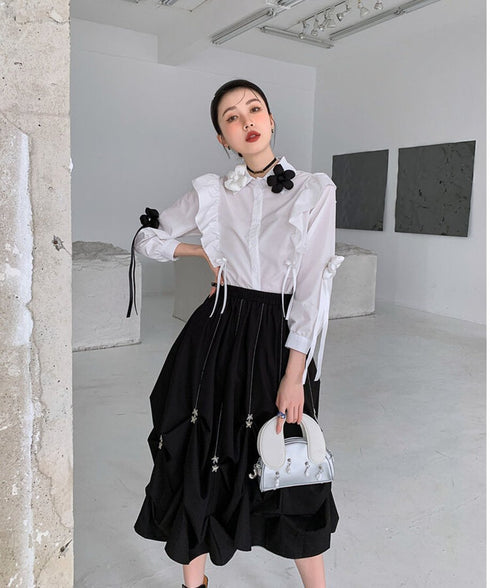 Star Charm Drawstring Balloon Skirt