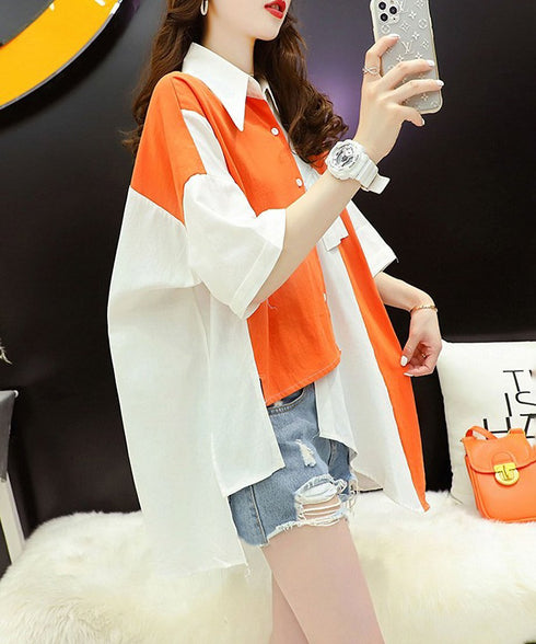 Bicolor Asymmetrical Blouse