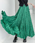 Wrinkle Flare Long Skirt