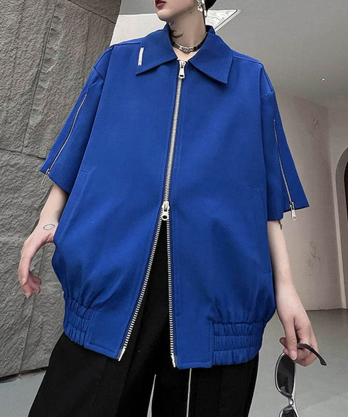 Double Zip Short Sleeve Blouson
