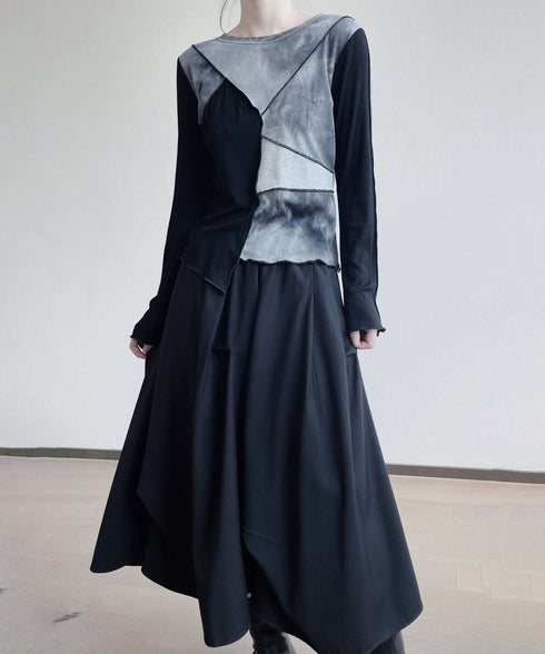 Boat-neck Blocking Top