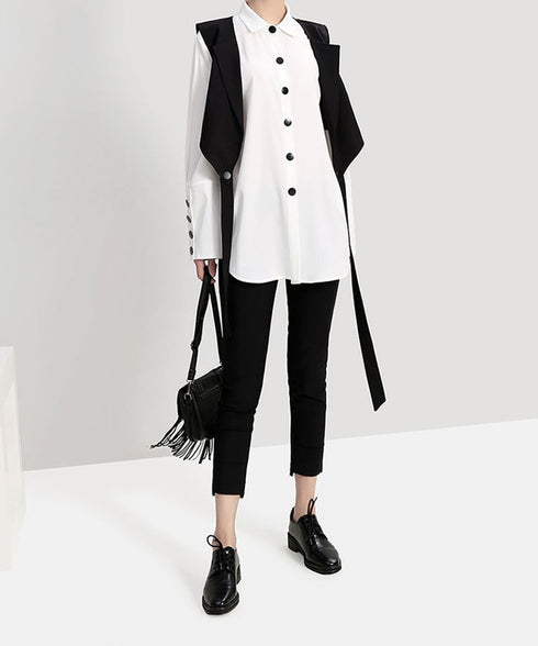 Long Cuff Blouse & Vest