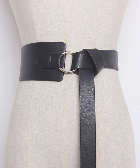 soft leather wide waist belt