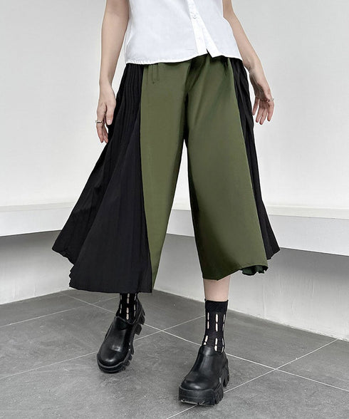 Side Pleat Wide Pants