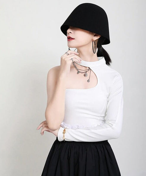 Cut-out One-shoulder Top