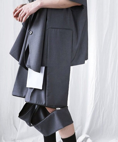 Layered Zip Block Shorts