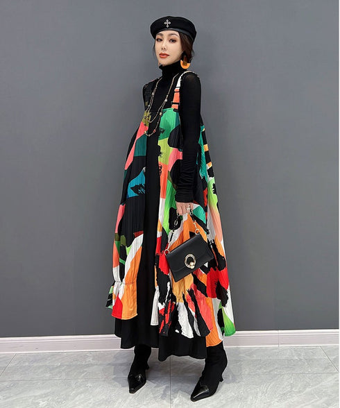 Blur Strap Belt Dress