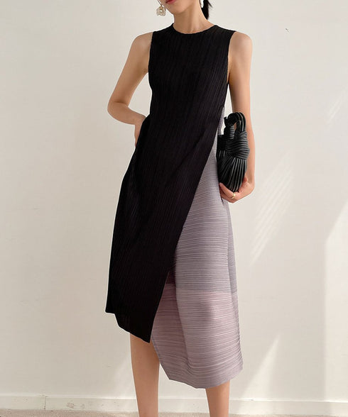 Half Flare Pleated Dress